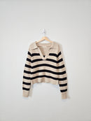 By Together Striped Collared Sweater (S)