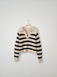 By Together Striped Collared Sweater (S)