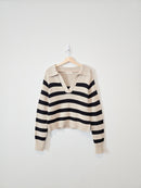 By Together Striped Collared Sweater (S)