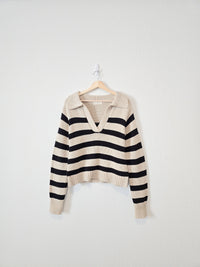 By Together Striped Collared Sweater (S)