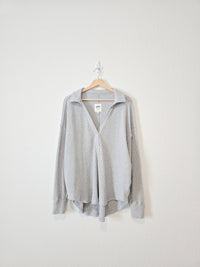 Aerie Gray Waffle Pullover (M)