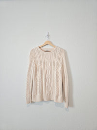 LL Bean Cable Knit Cotton Sweater (L)