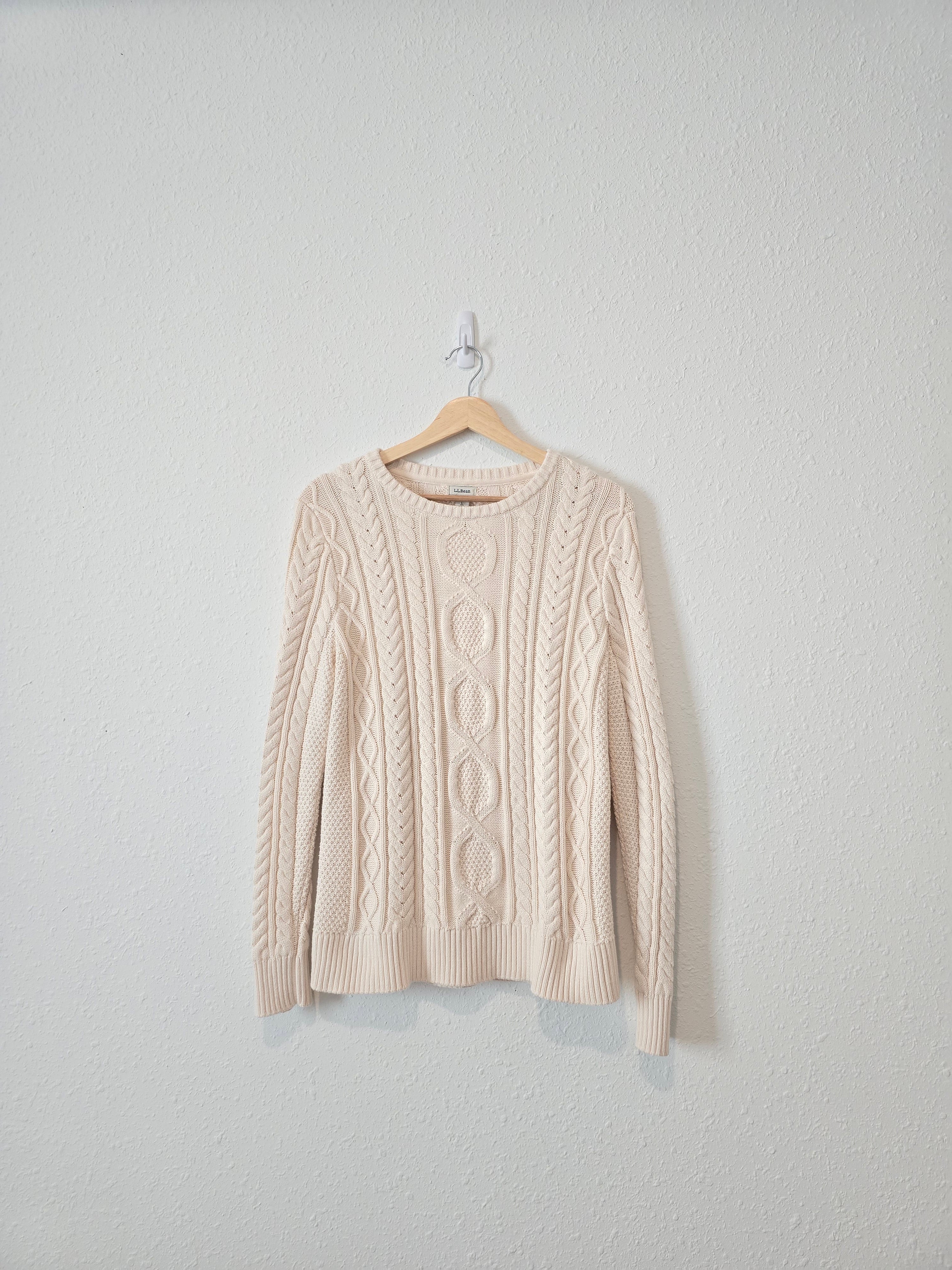 LL Bean Cable Knit Cotton Sweater (L)