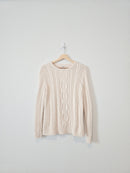 LL Bean Cable Knit Cotton Sweater (L)
