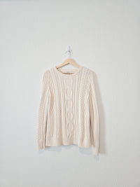 LL Bean Cable Knit Cotton Sweater (L)