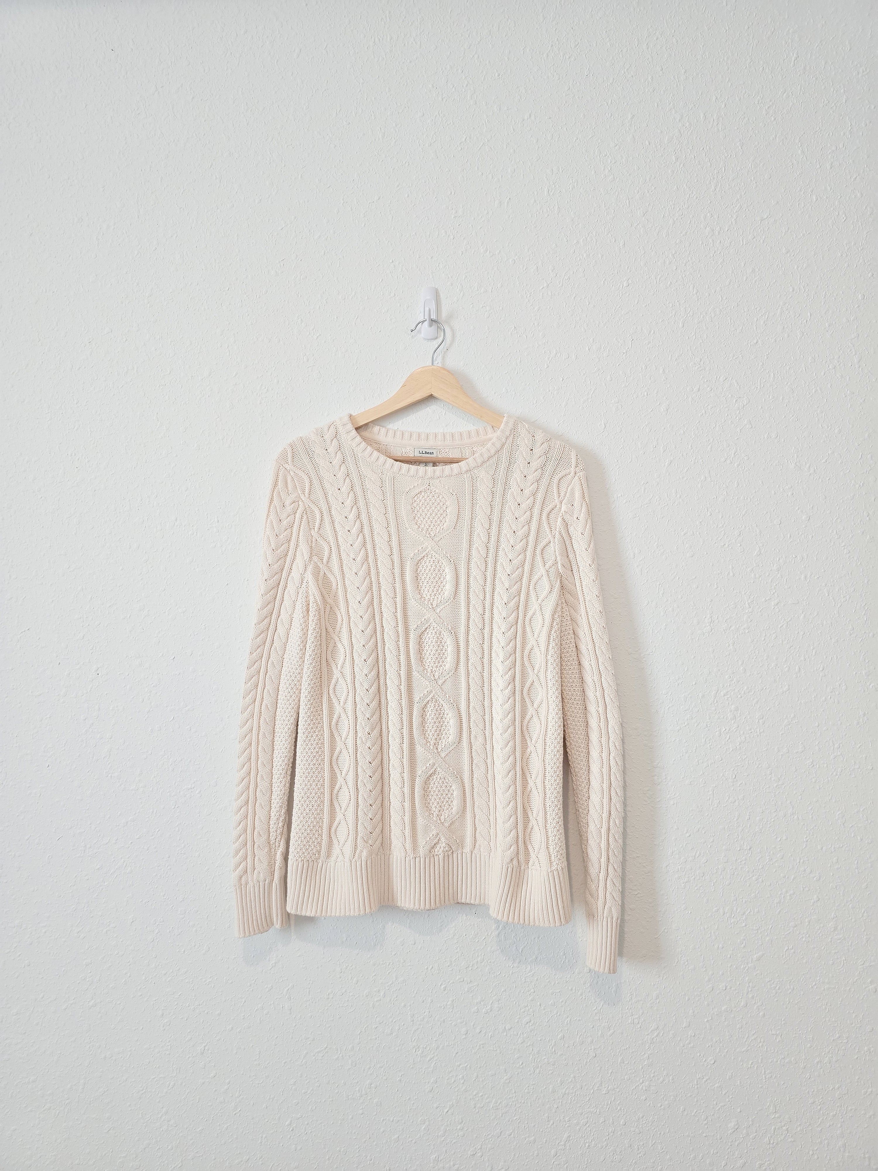 LL Bean Cable Knit Cotton Sweater (L)