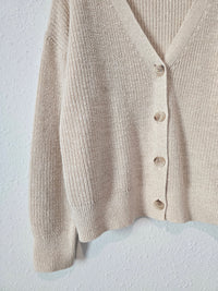 Oat Cotton Linen Sweater (L)