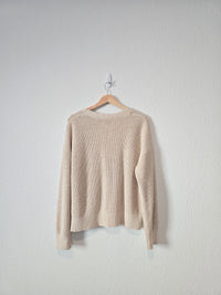 Oat Cotton Linen Sweater (L)