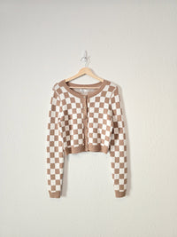 Neutral Checkered Sweater (M)