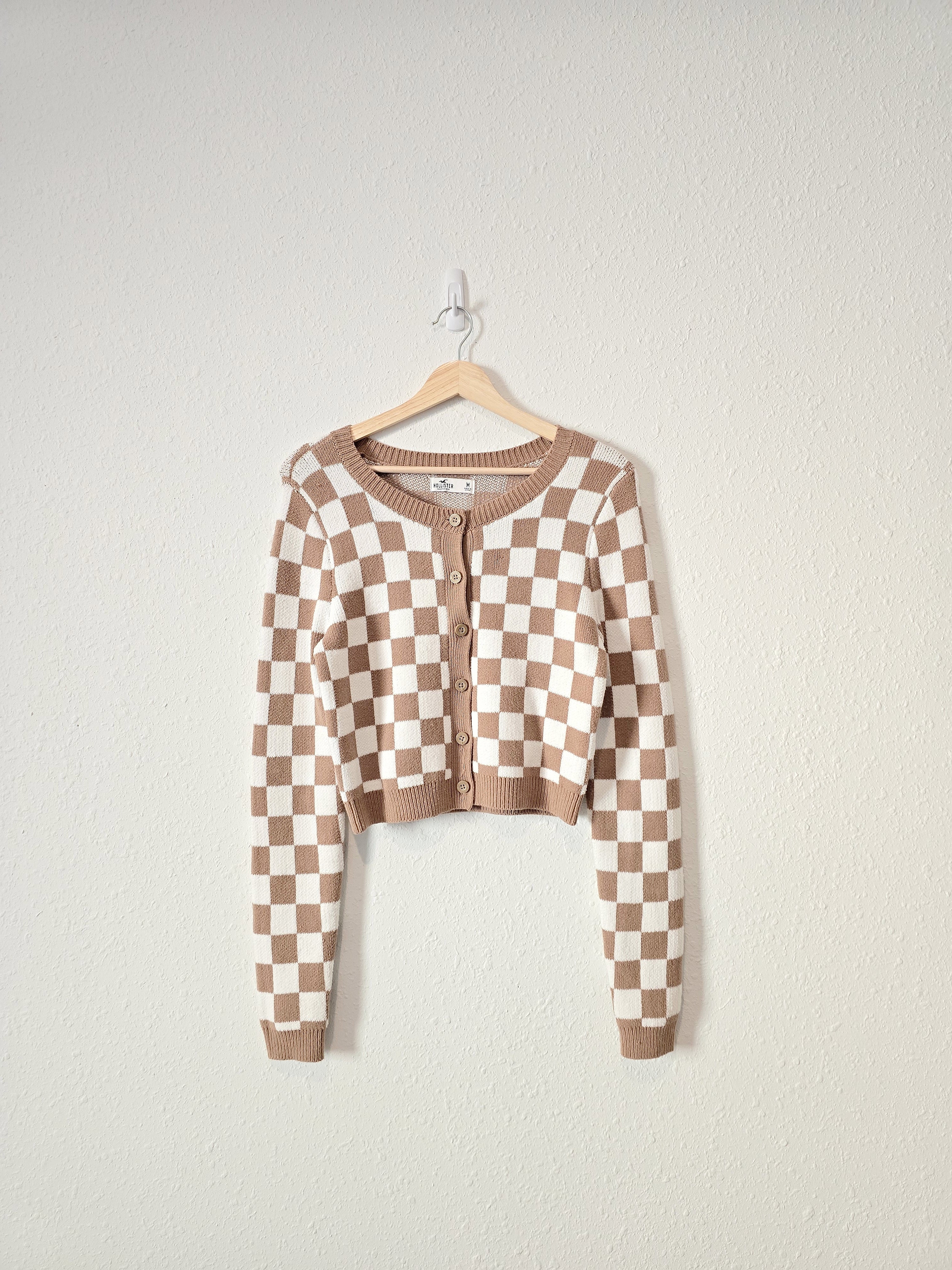Neutral Checkered Sweater (M)