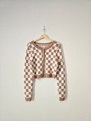 Neutral Checkered Sweater (M)