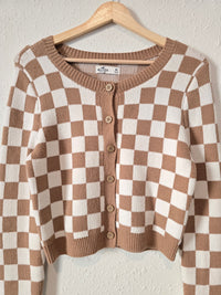 Neutral Checkered Sweater (M)