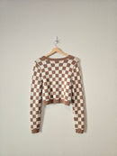 Neutral Checkered Sweater (M)