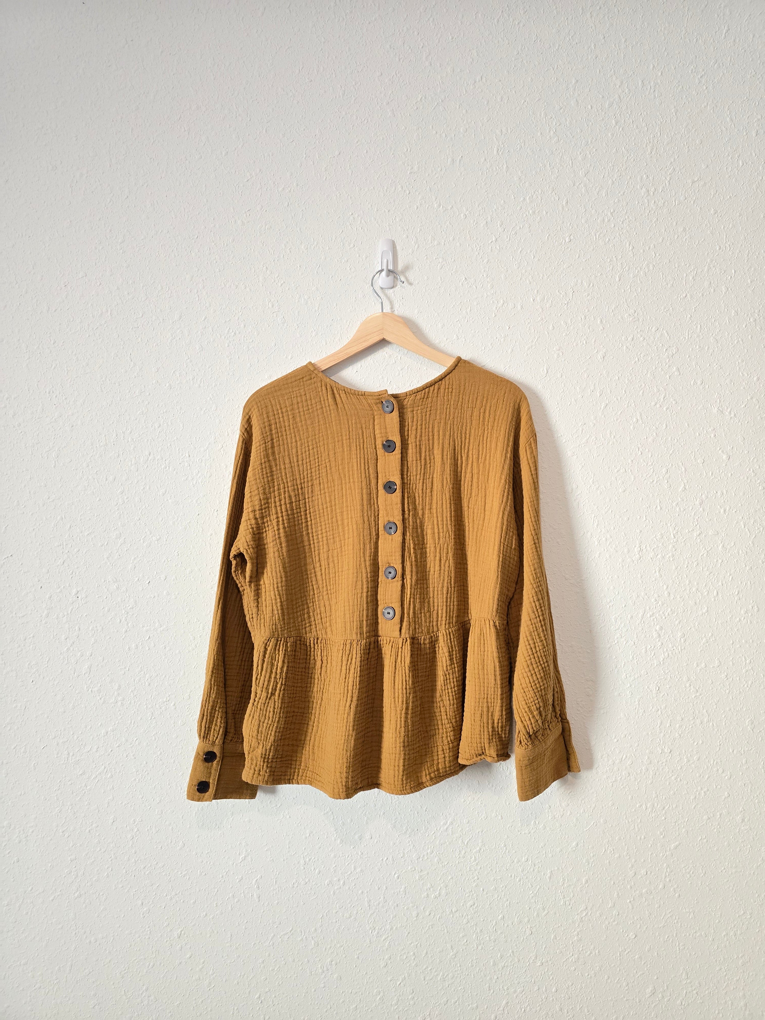 Madewell Gauze Button Back Top (M)