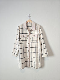 Checkered Button Up Shacket (L)