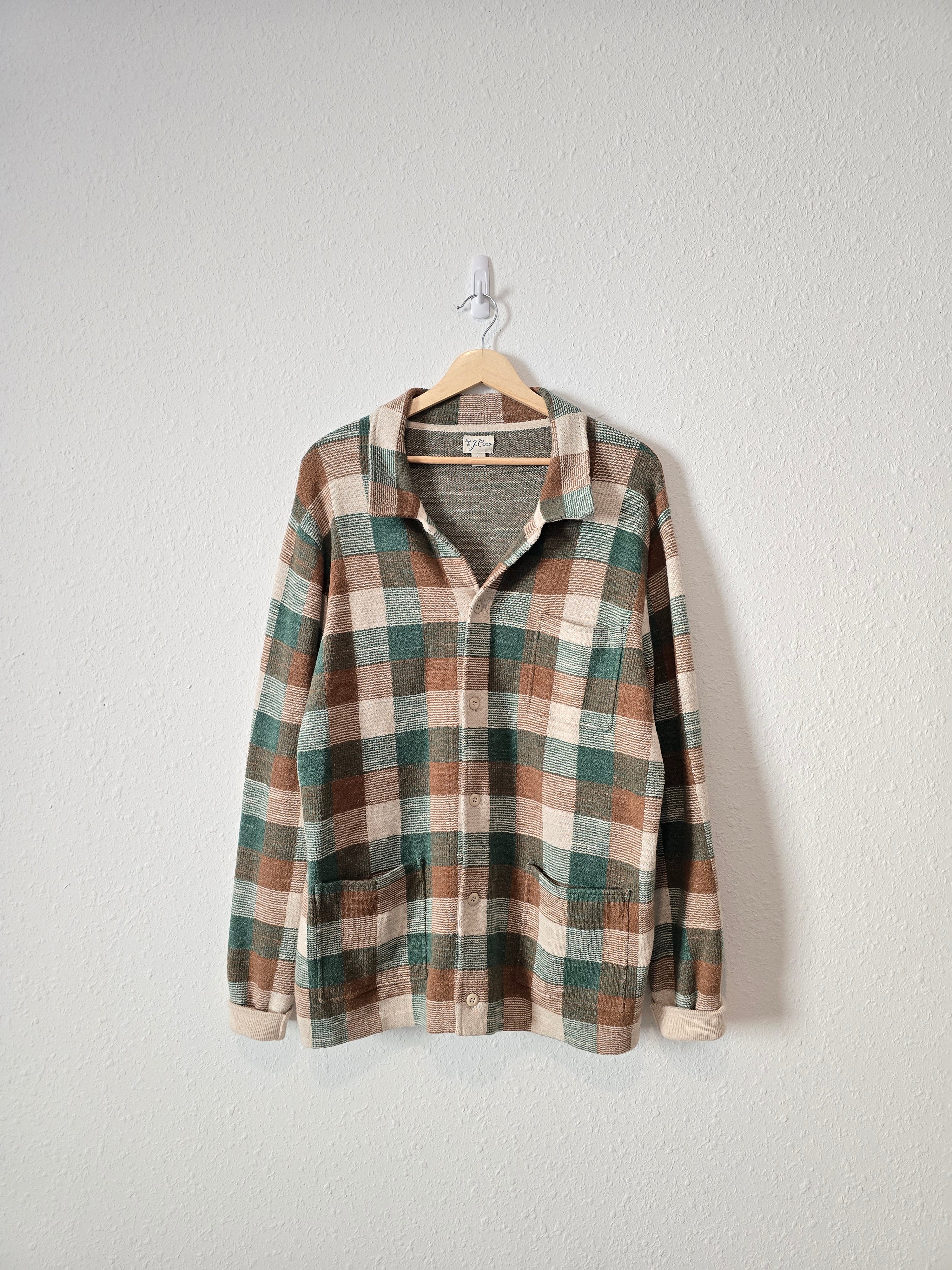 J.Crew Plaid Cotton Button Up (L)