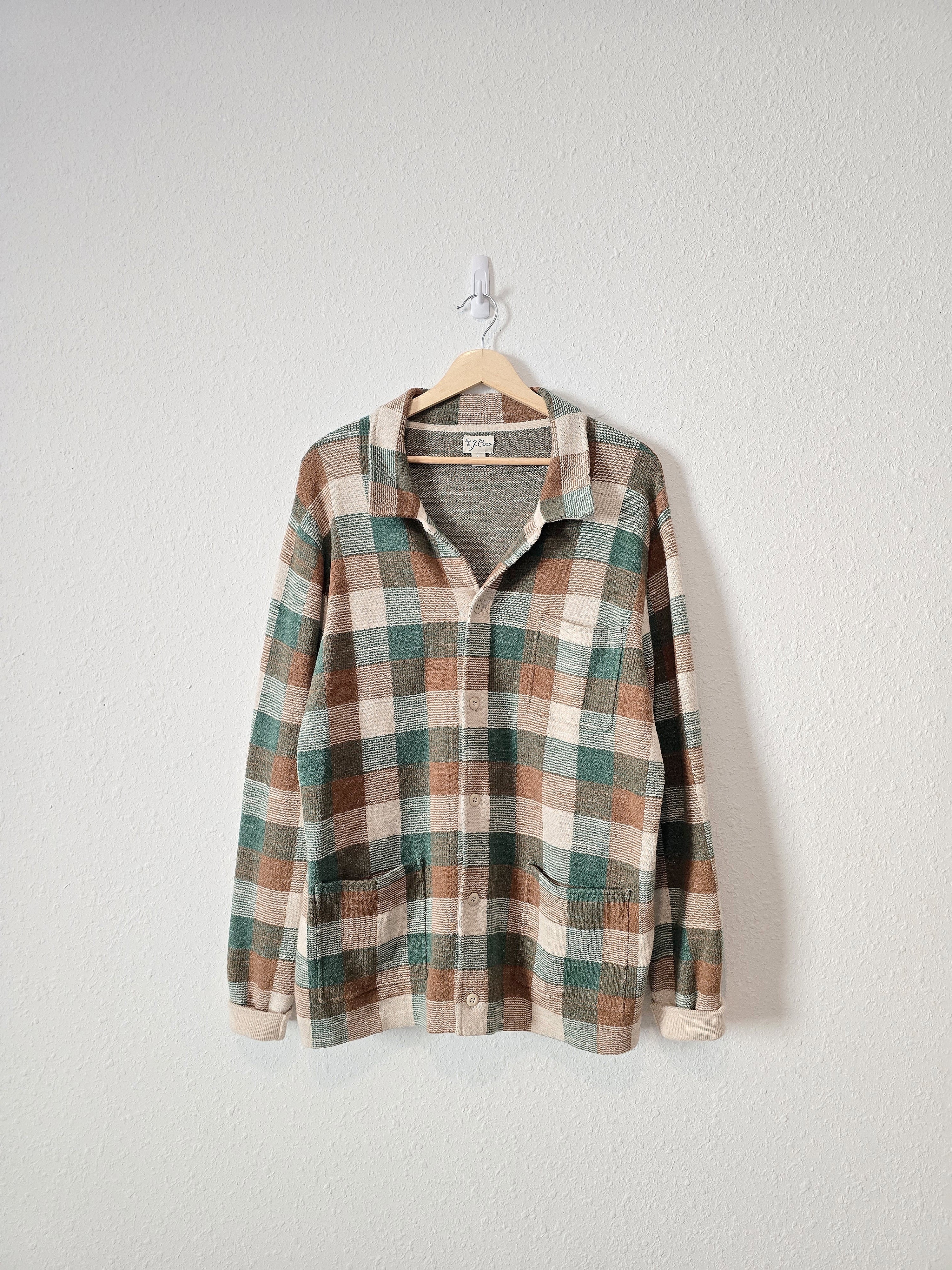 J.Crew Plaid Cotton Button Up (L)