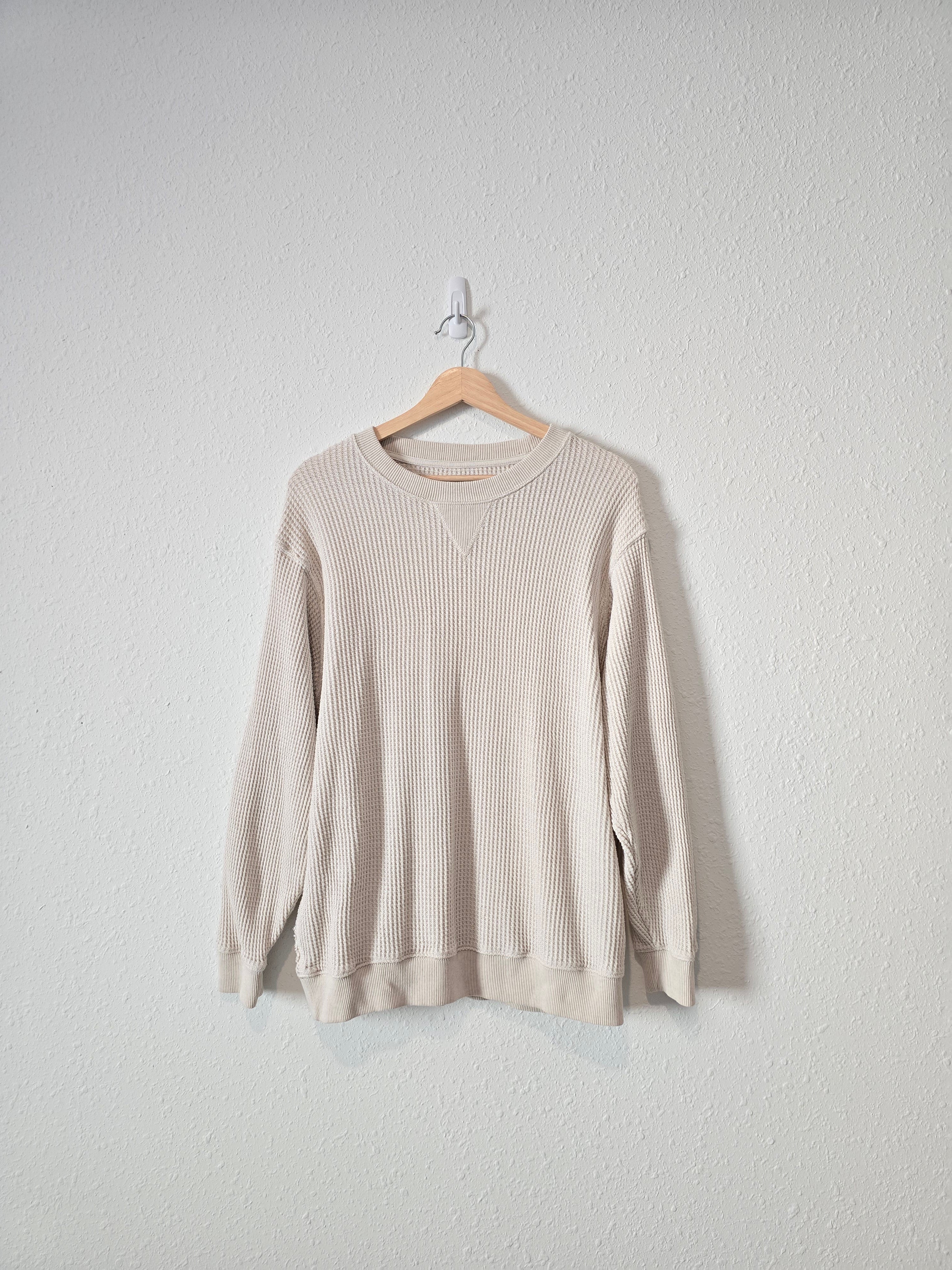 Aerie Oat Waffle Crewneck Sweatshirt (S)