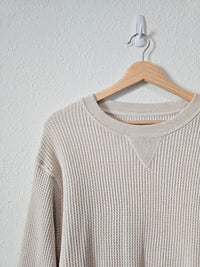 Aerie Oat Waffle Crewneck Sweatshirt (S)