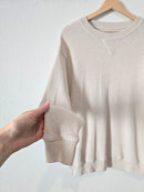 Aerie Oat Waffle Crewneck Sweatshirt (S)
