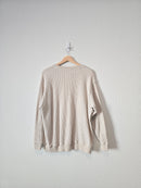 Aerie Oat Waffle Crewneck Sweatshirt (S)