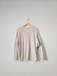Aerie Oat Waffle Crewneck Sweatshirt (S)