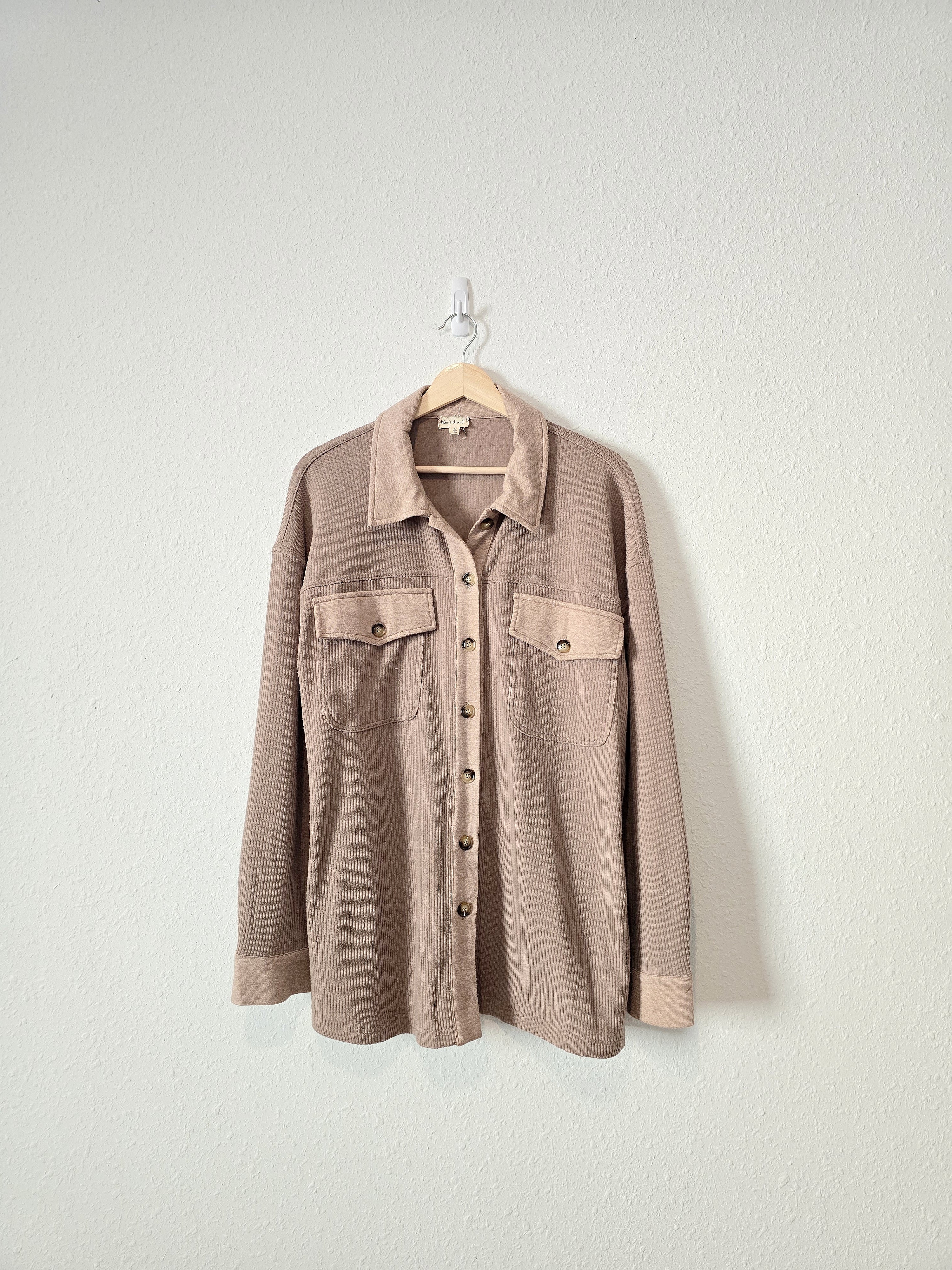 Hem & Thread Ribbed Button Up (L)