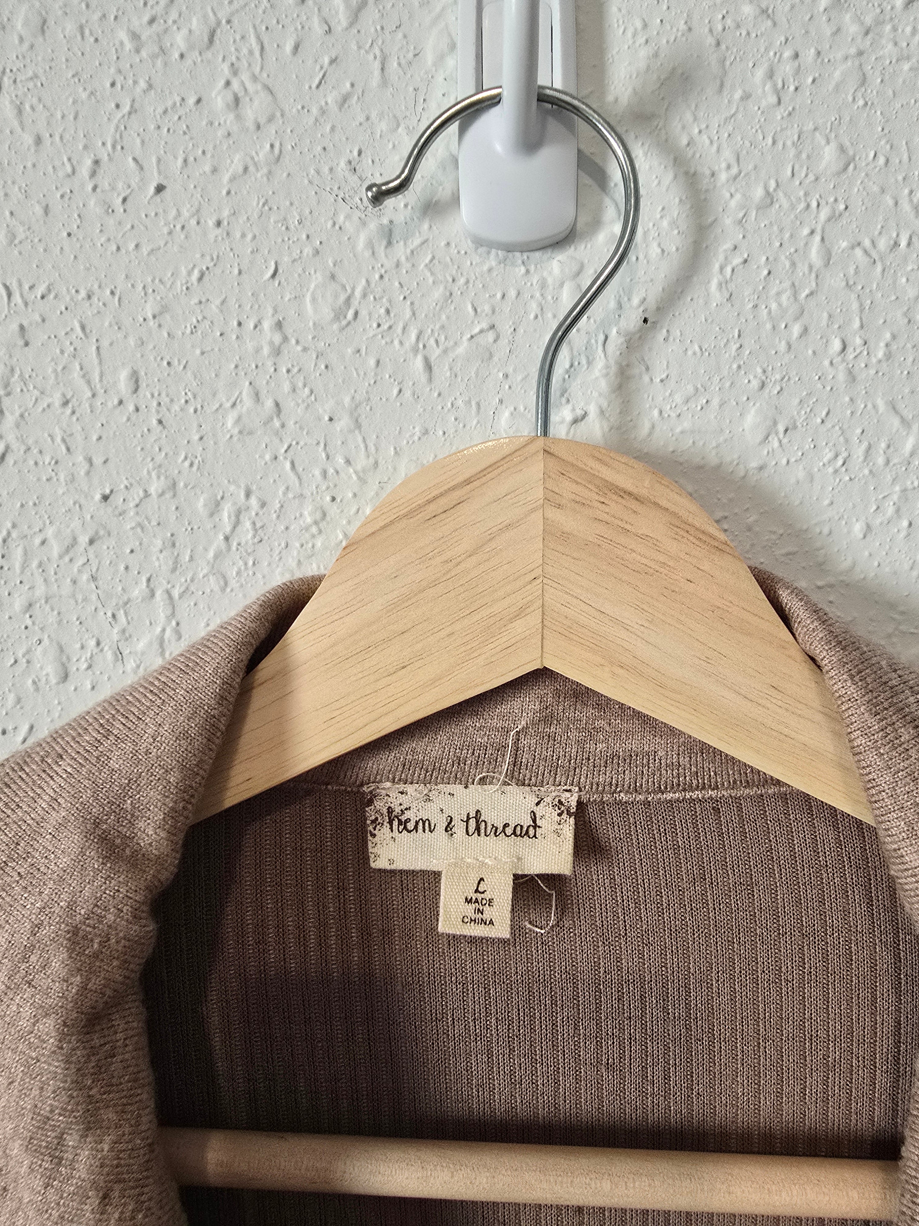 Hem & Thread Ribbed Button Up (L)