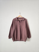 Aerie Brown Rib Quarter Zip Pullover (XS)
