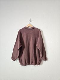Aerie Brown Rib Quarter Zip Pullover (XS)