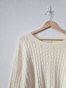 Cream Cable Knit Sweater (XL)