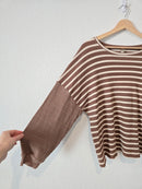 Hayden Brown Striped Tee (M)