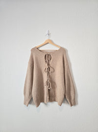 NEW Neutral Tie Front Sweater (XL)