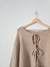 NEW Neutral Tie Front Sweater (XL)