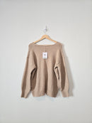 NEW Neutral Tie Front Sweater (XL)