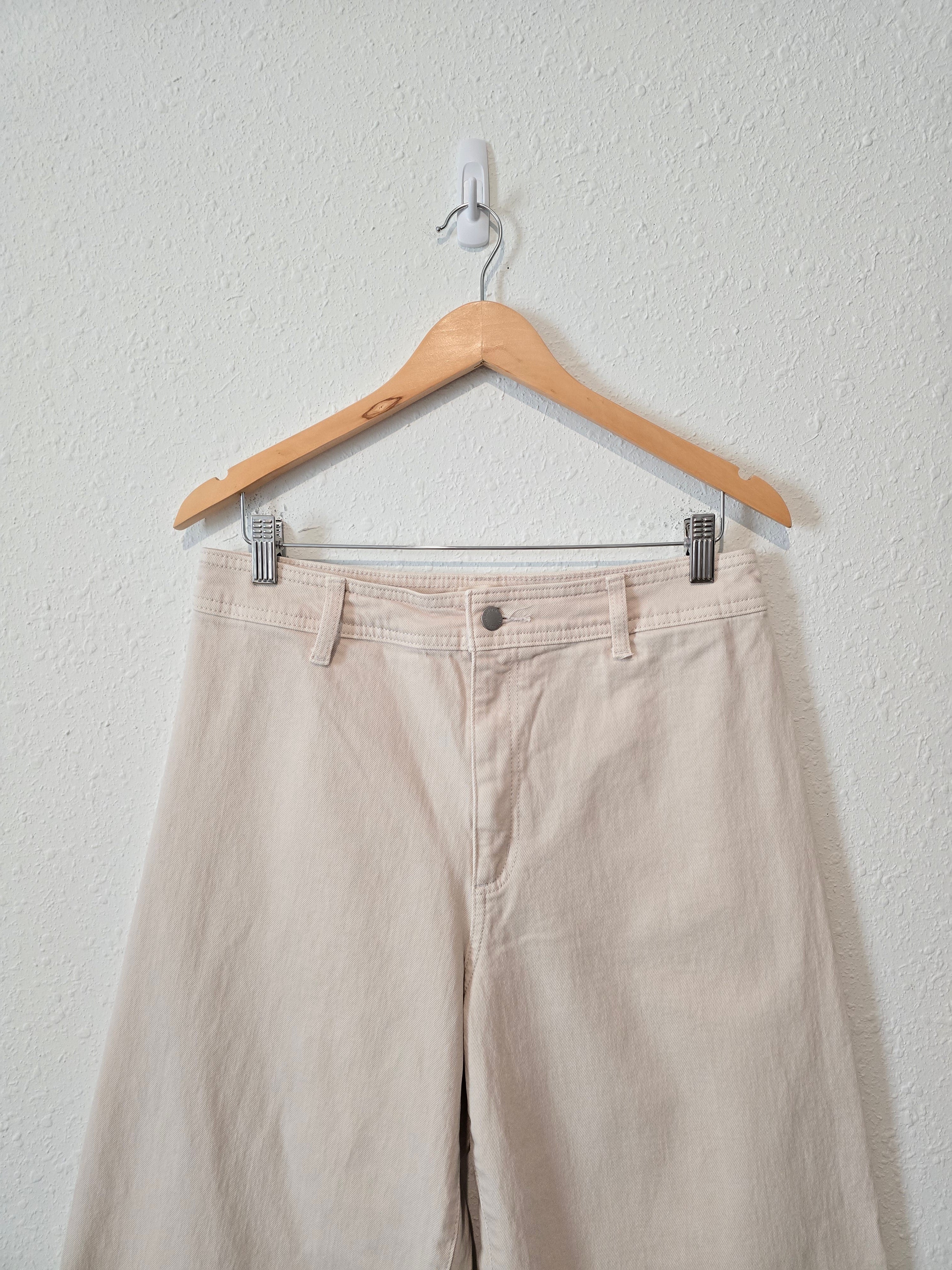 Ecru Wide Leg Jeans (10)