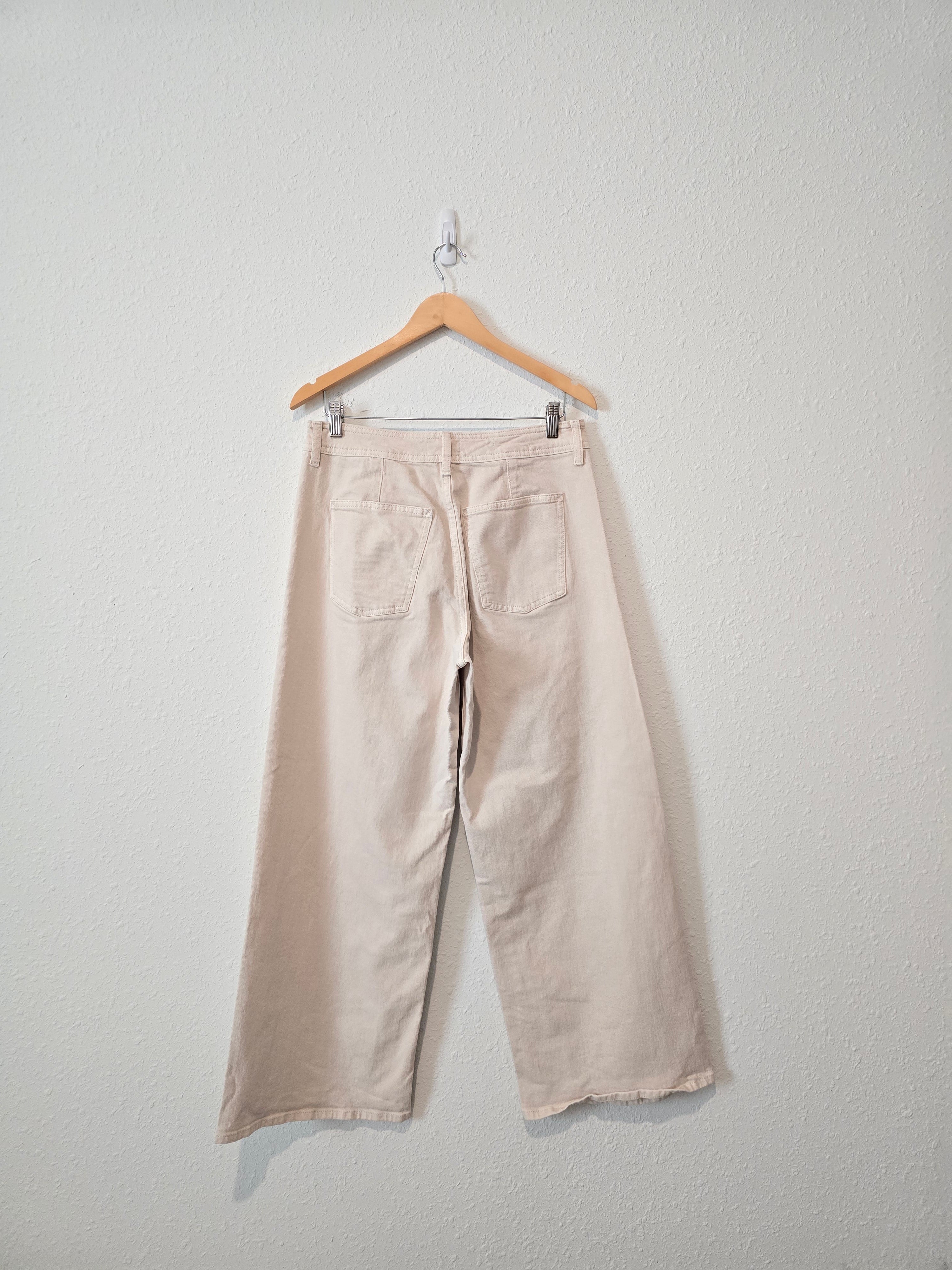 Ecru Wide Leg Jeans (10)