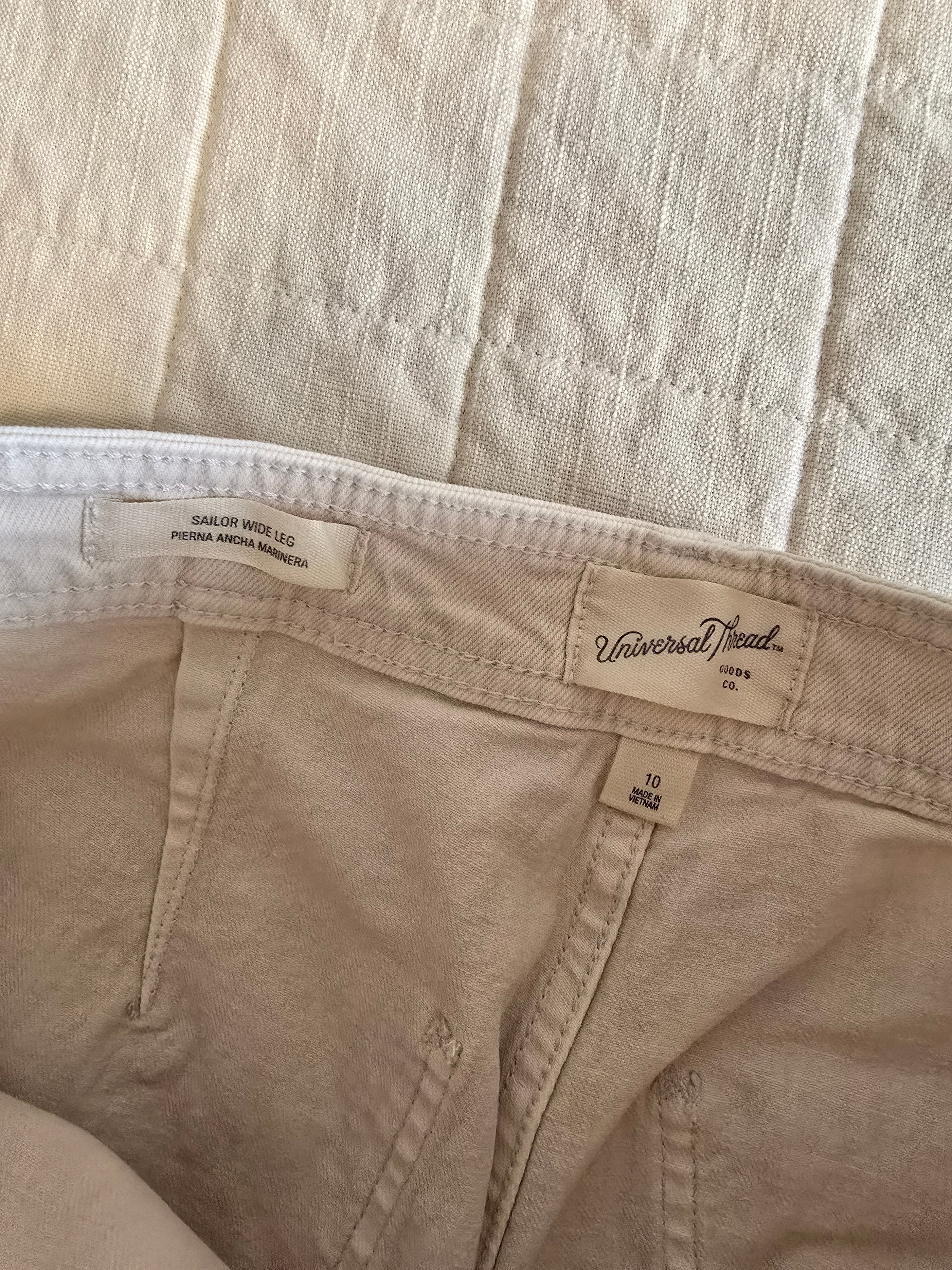 Ecru Wide Leg Jeans (10)