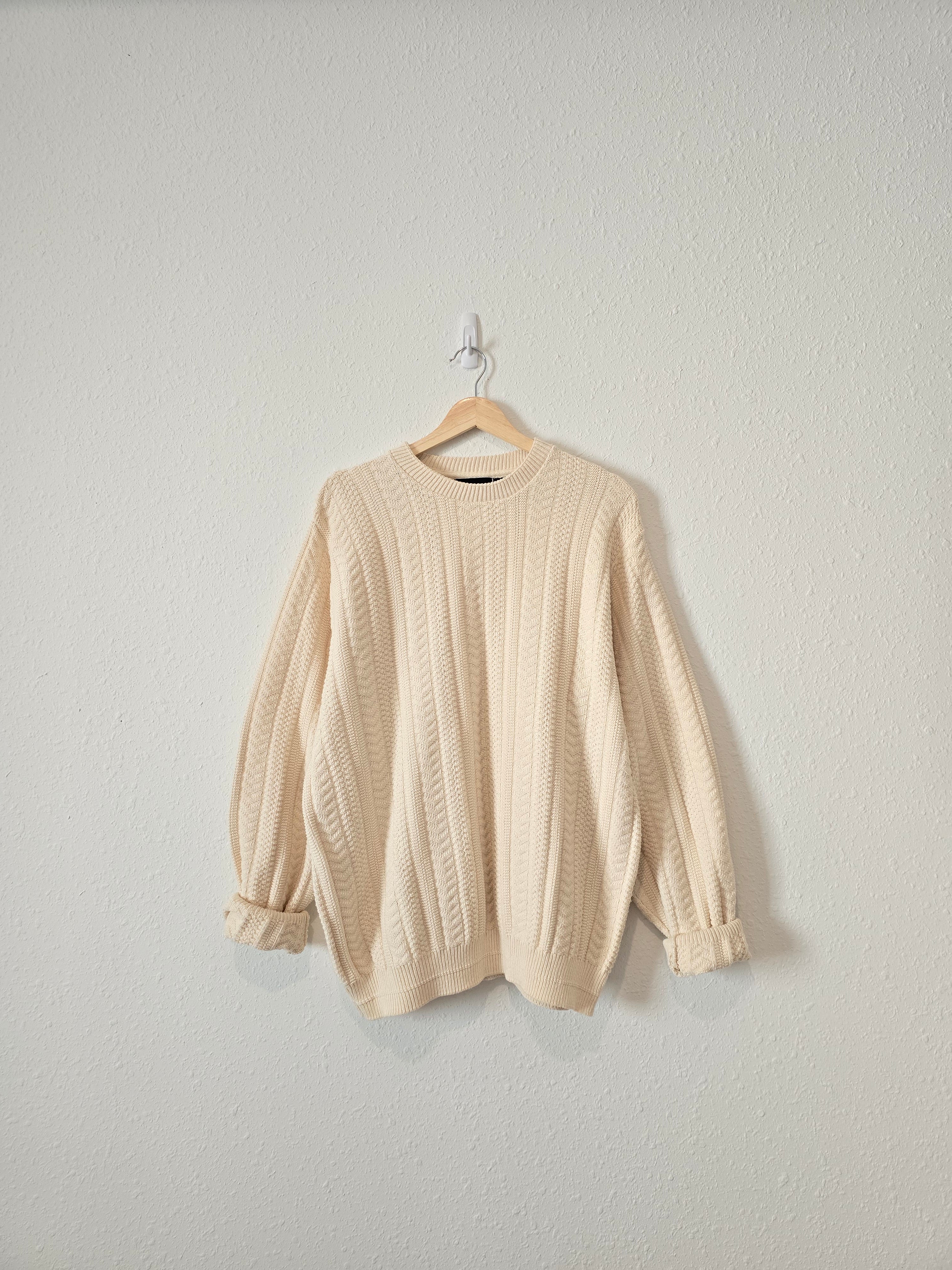 Vintage Textured Cotton Sweater (L)