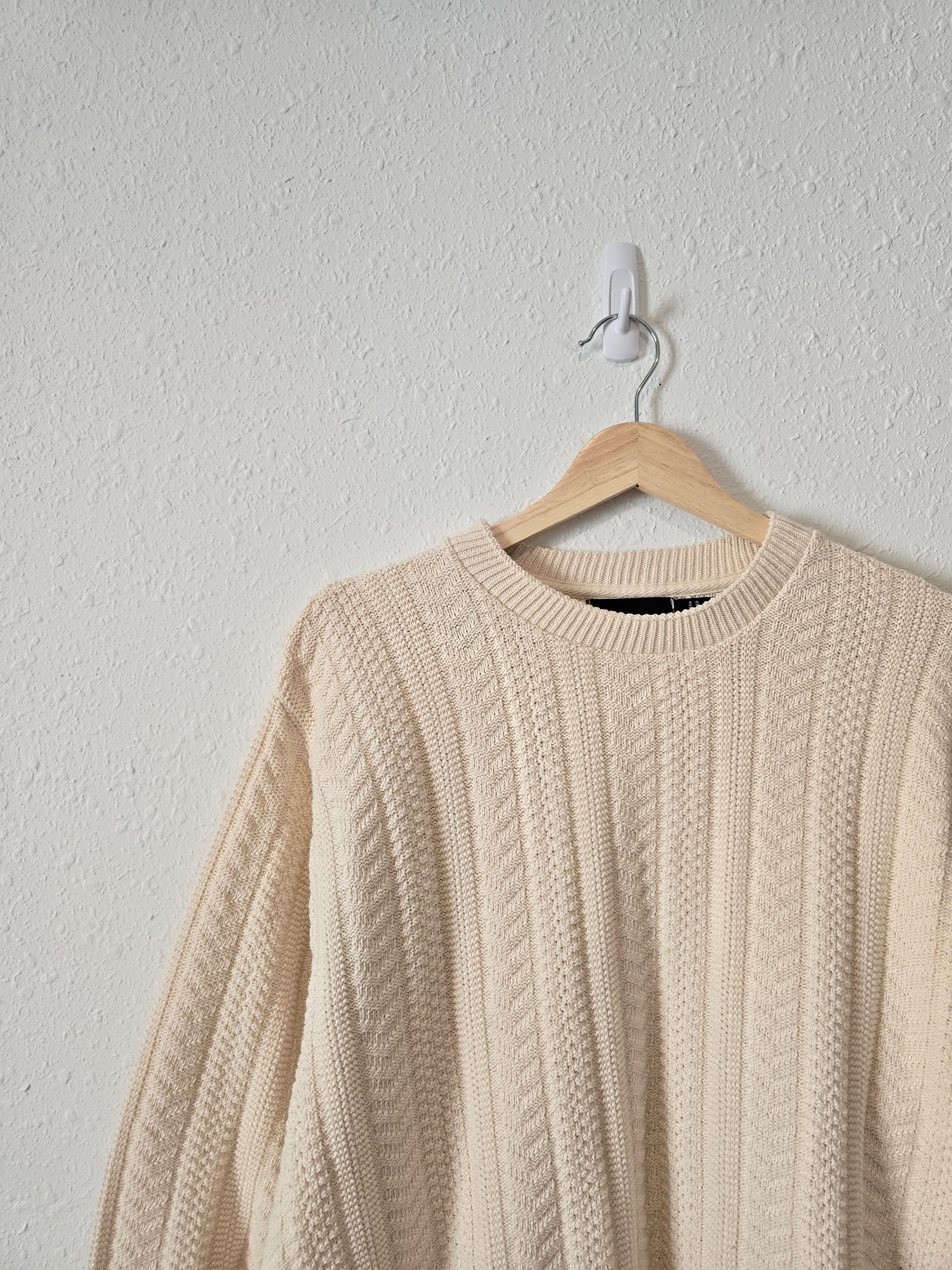 Vintage Textured Cotton Sweater (L)