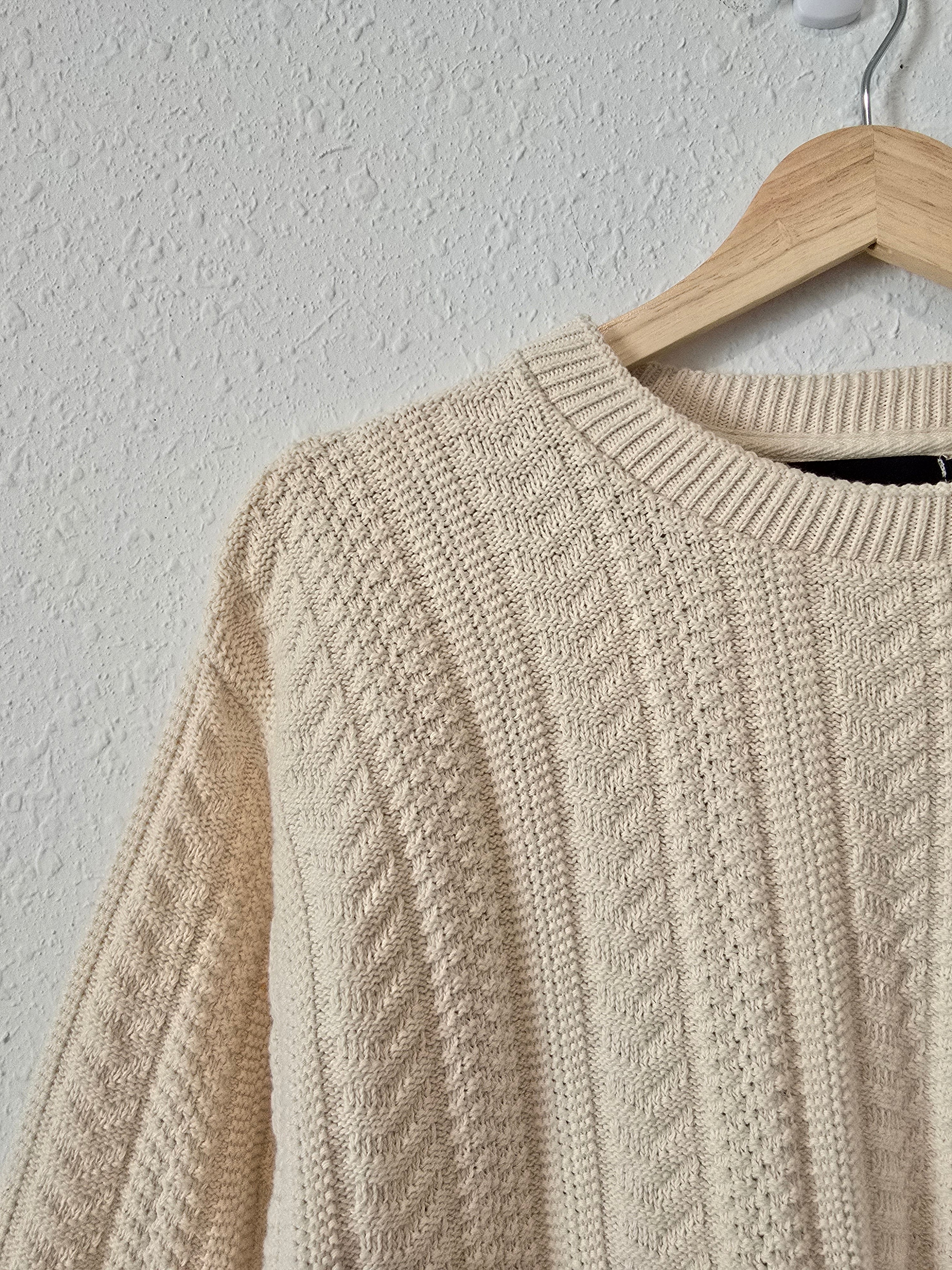 Vintage Textured Cotton Sweater (L)