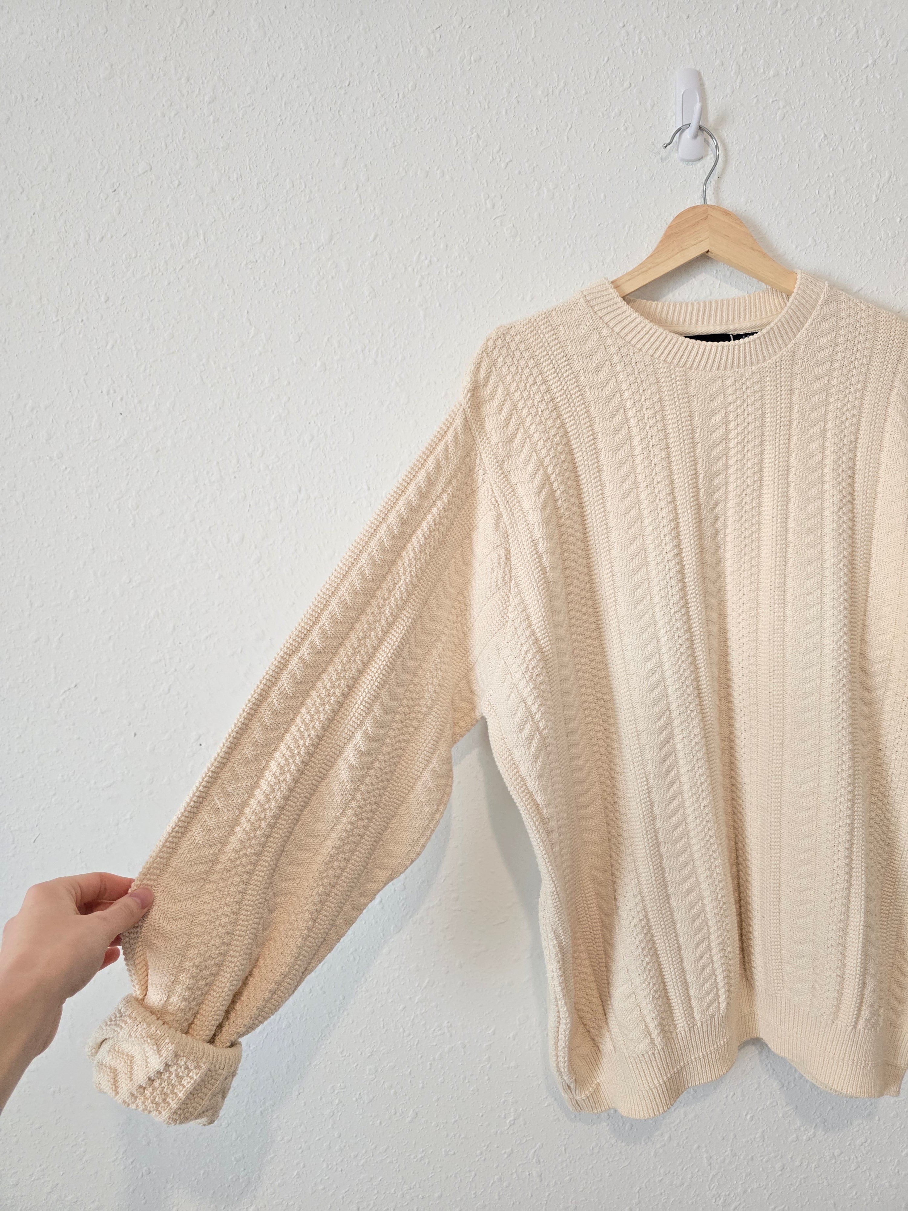 Vintage Textured Cotton Sweater (L)