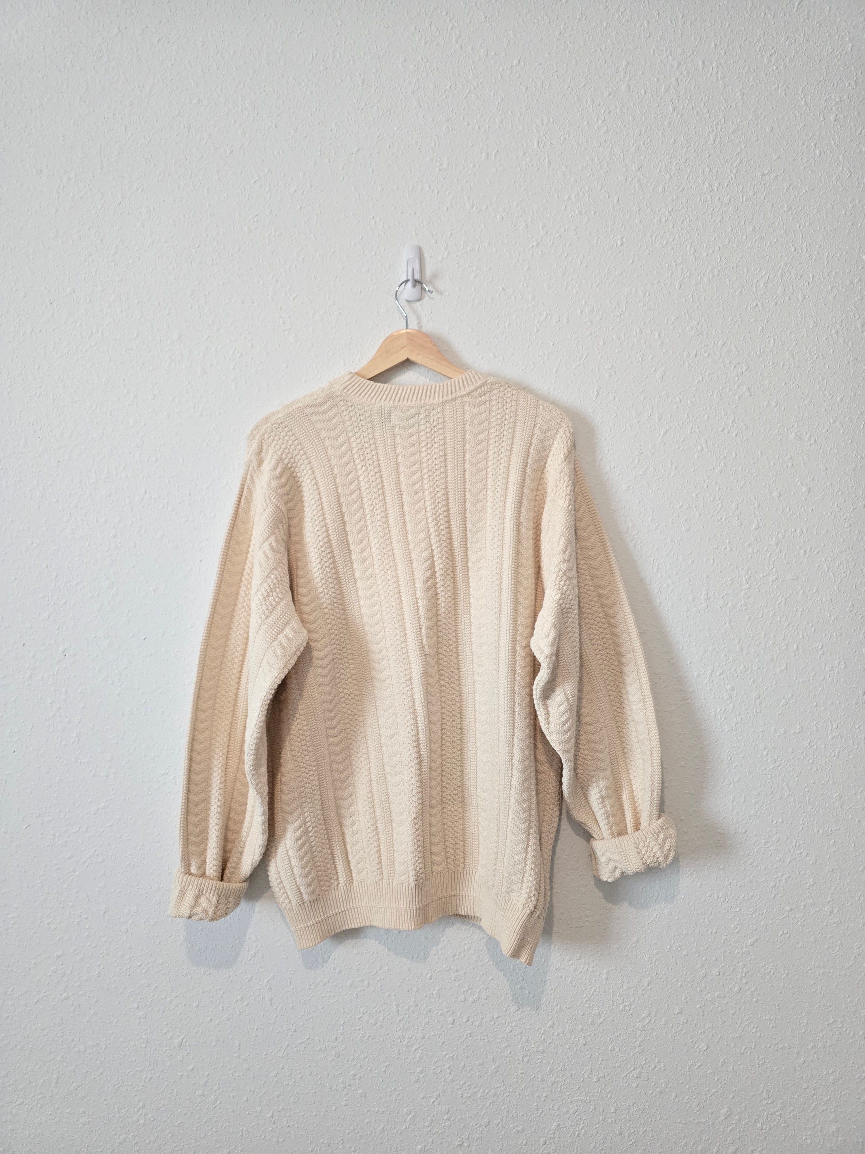 Vintage Textured Cotton Sweater (L)