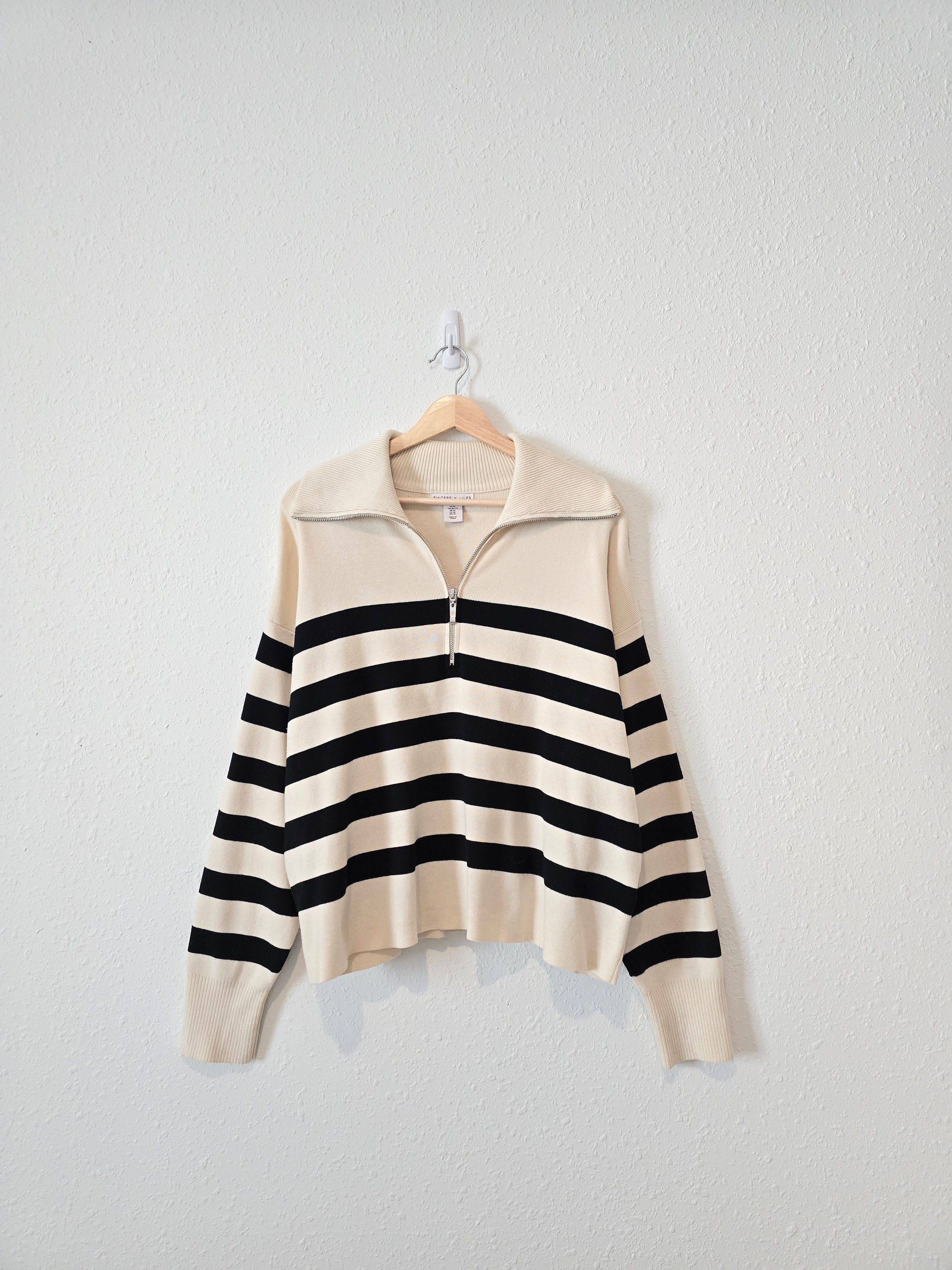 Striped Quarter Zip Pullover (XL)