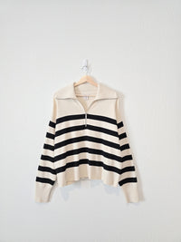 Striped Quarter Zip Pullover (XL)