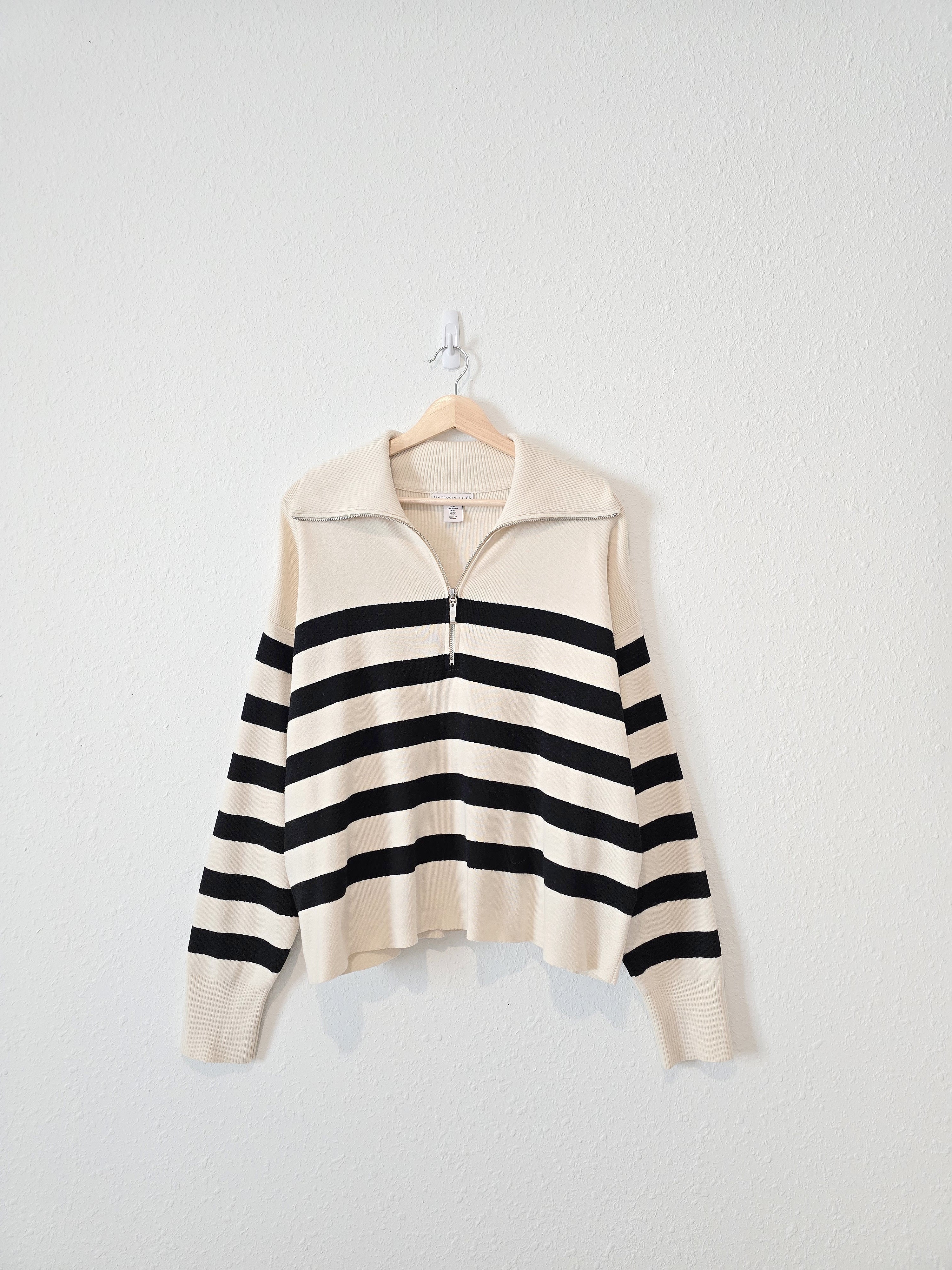 Striped Quarter Zip Pullover (XL)