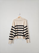 Striped Quarter Zip Pullover (XL)