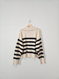 Striped Quarter Zip Pullover (XL)
