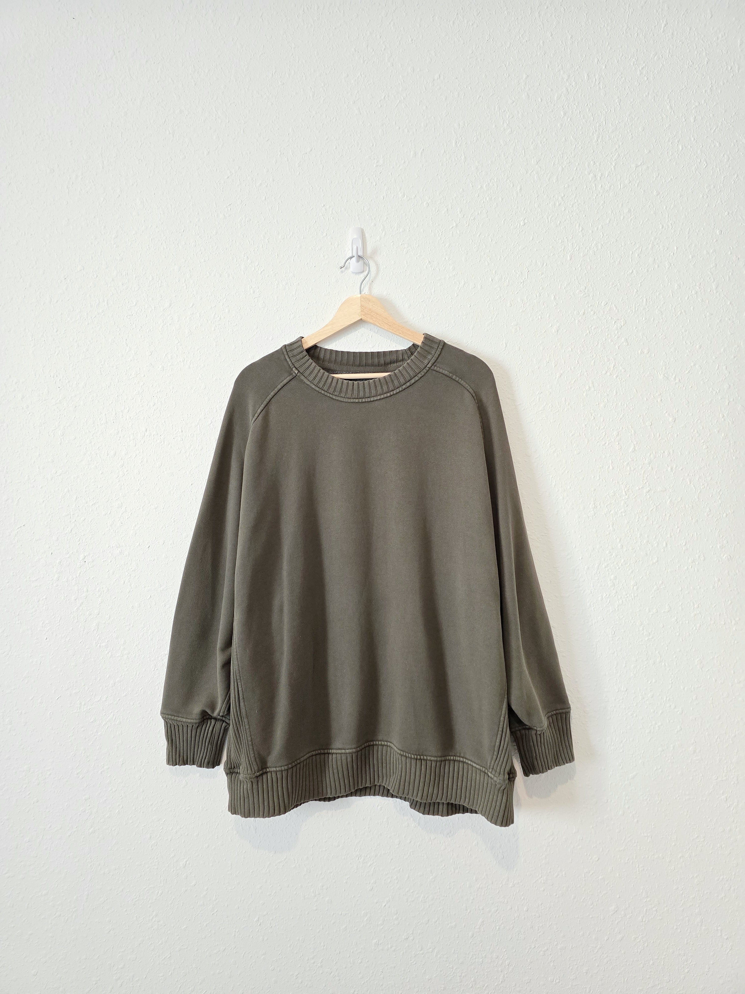 Aerie Olive Oversized Sweatshirt (L)