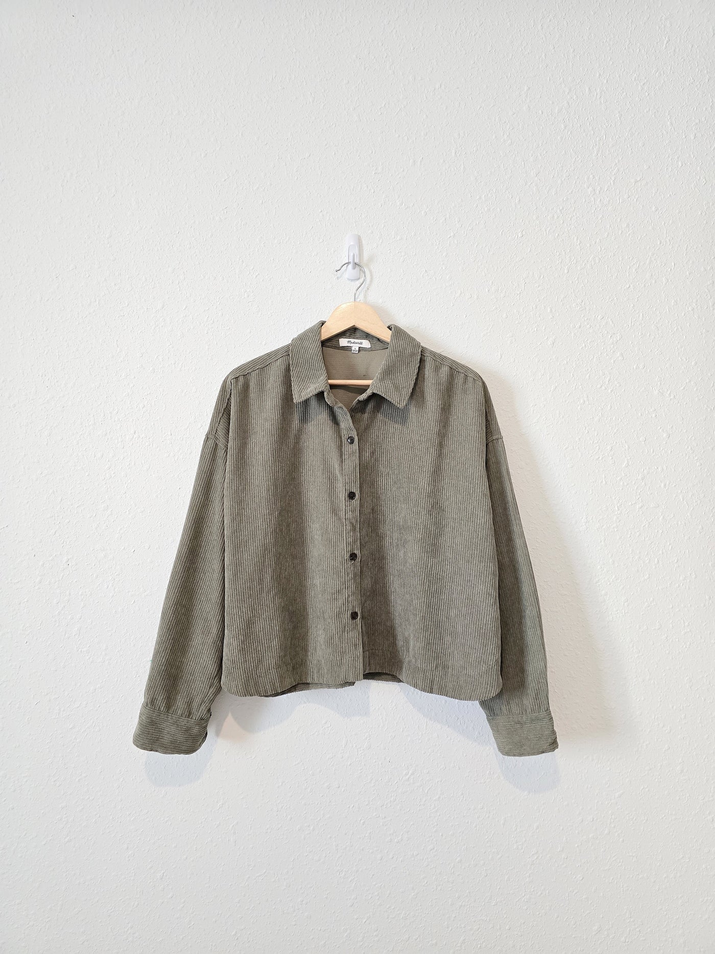 Madewell Green Cord Button Up (L)